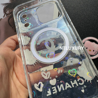 Cute Cat New Magsafe Design Phone Case With Holder