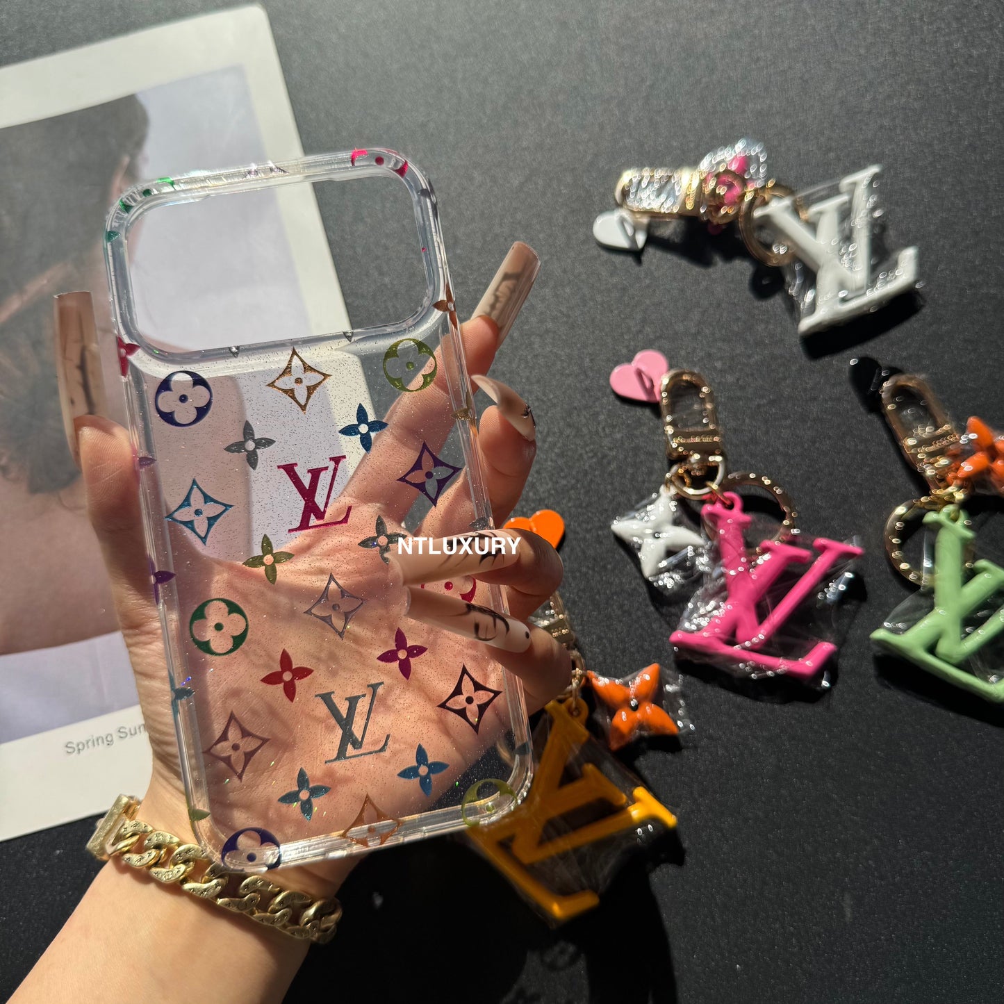 Baby's Breath Love Transparent Phone Case With Pendant