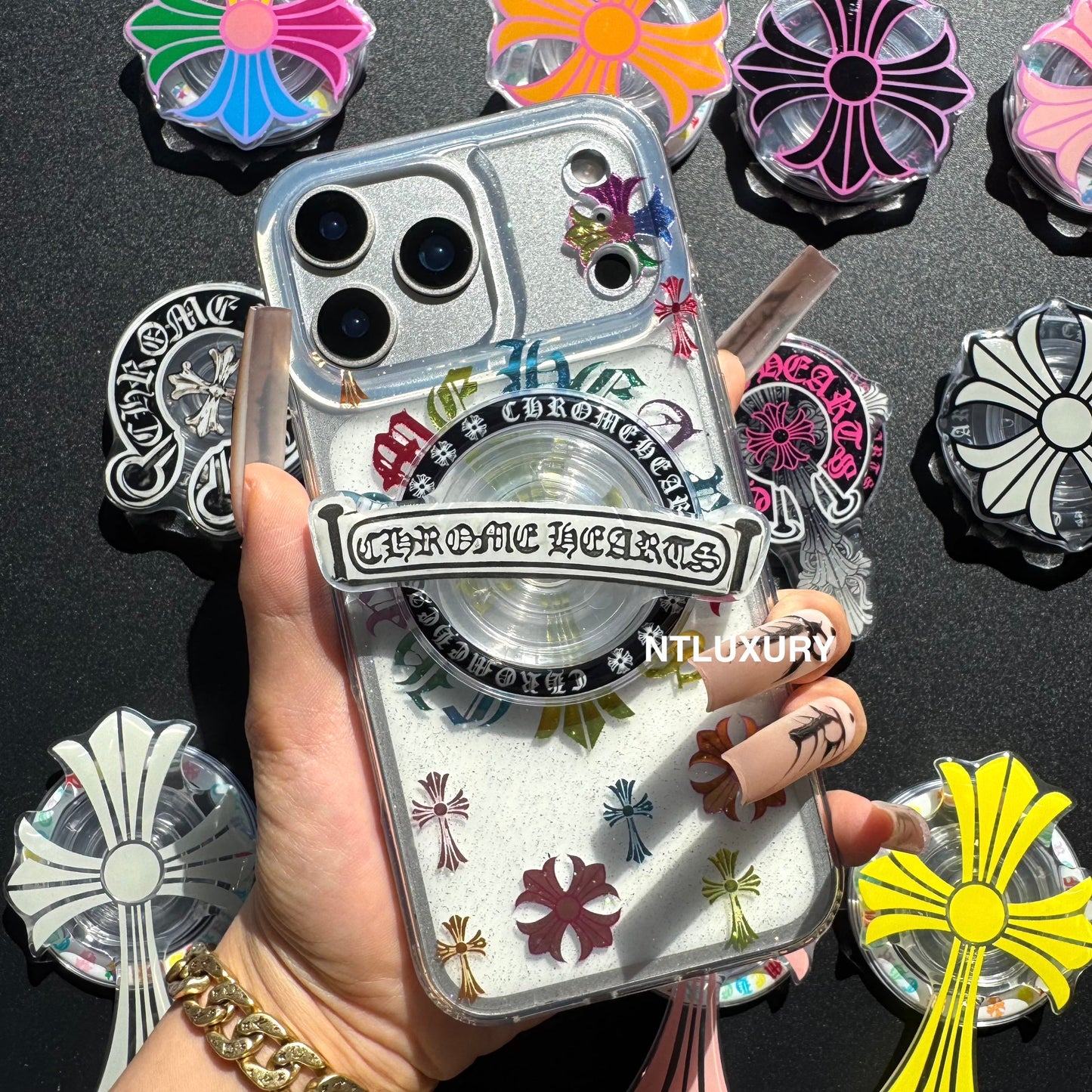 Colorful Cross Chrome Magsafe Phone Case