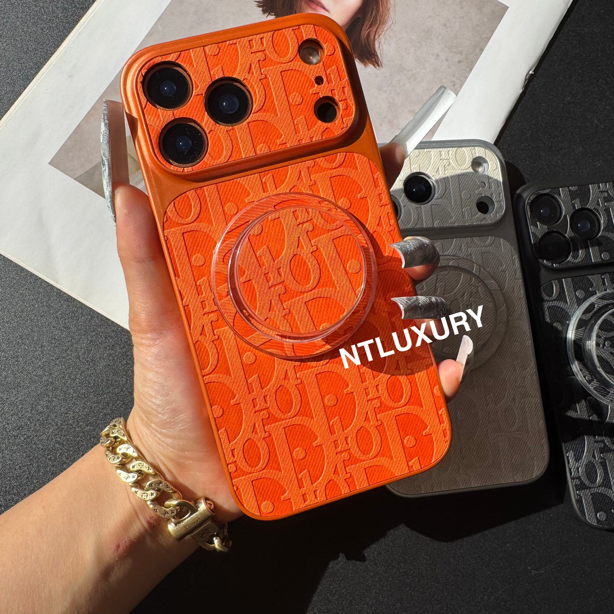 Coque de téléphone Orange Juice Denim Dove avec support Magsafe