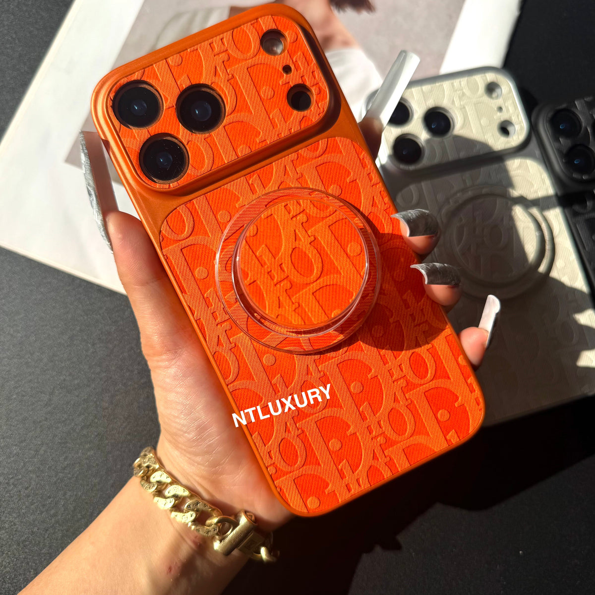 Coque de téléphone Orange Juice Denim Dove avec support Magsafe