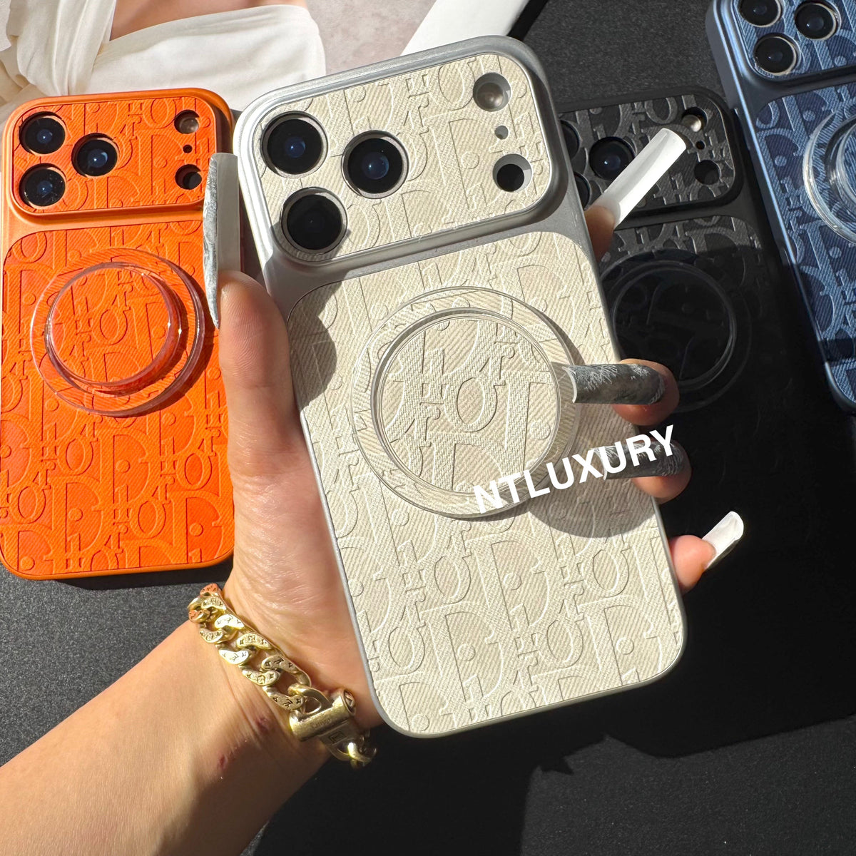Coque de téléphone Orange Juice Denim Dove avec support Magsafe