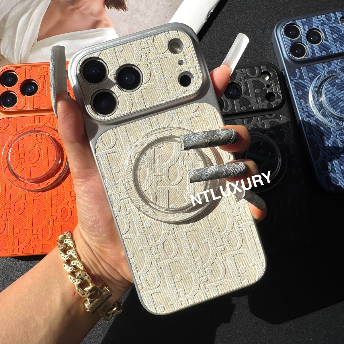 Coque de téléphone Orange Juice Denim Dove avec support Magsafe