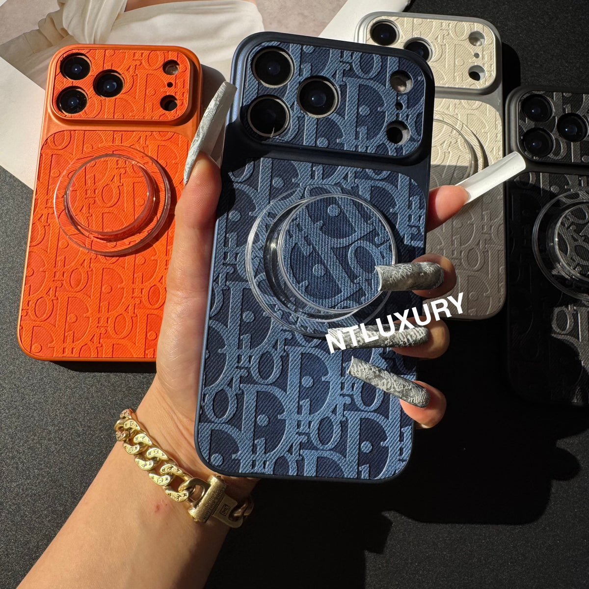 Coque de téléphone Orange Juice Denim Dove avec support Magsafe