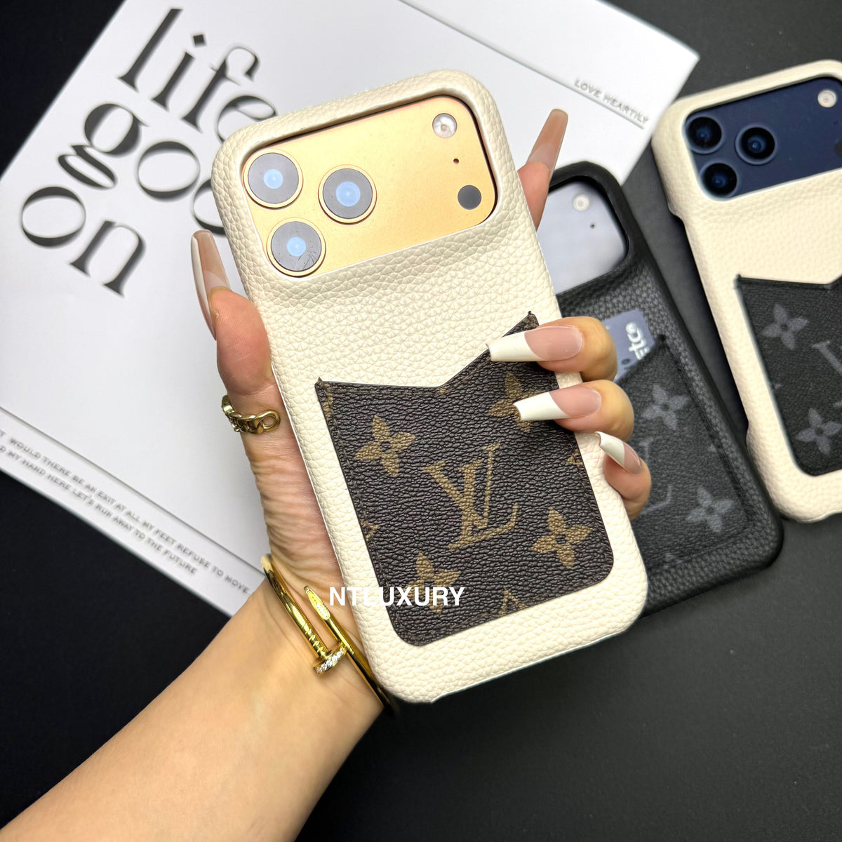 Chic Girl Floral Phone Case With Card Pocket