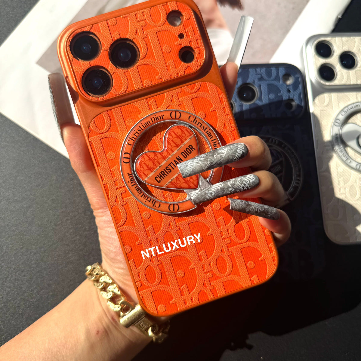 Coque de Téléphone en Jean Orange Juice Dove avec Nouveau Support Magsafe