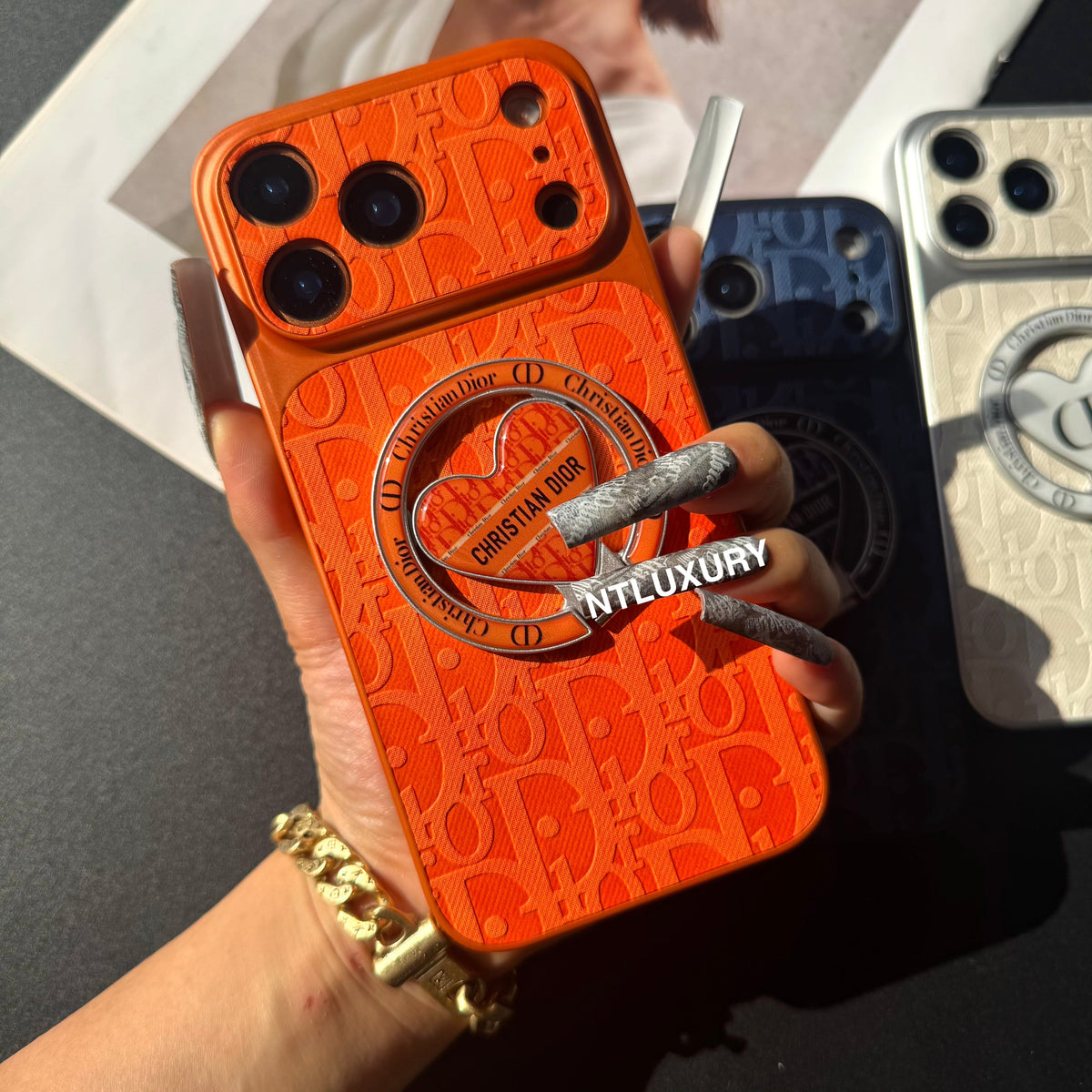 Coque de Téléphone en Jean Orange Juice Dove avec Nouveau Support Magsafe