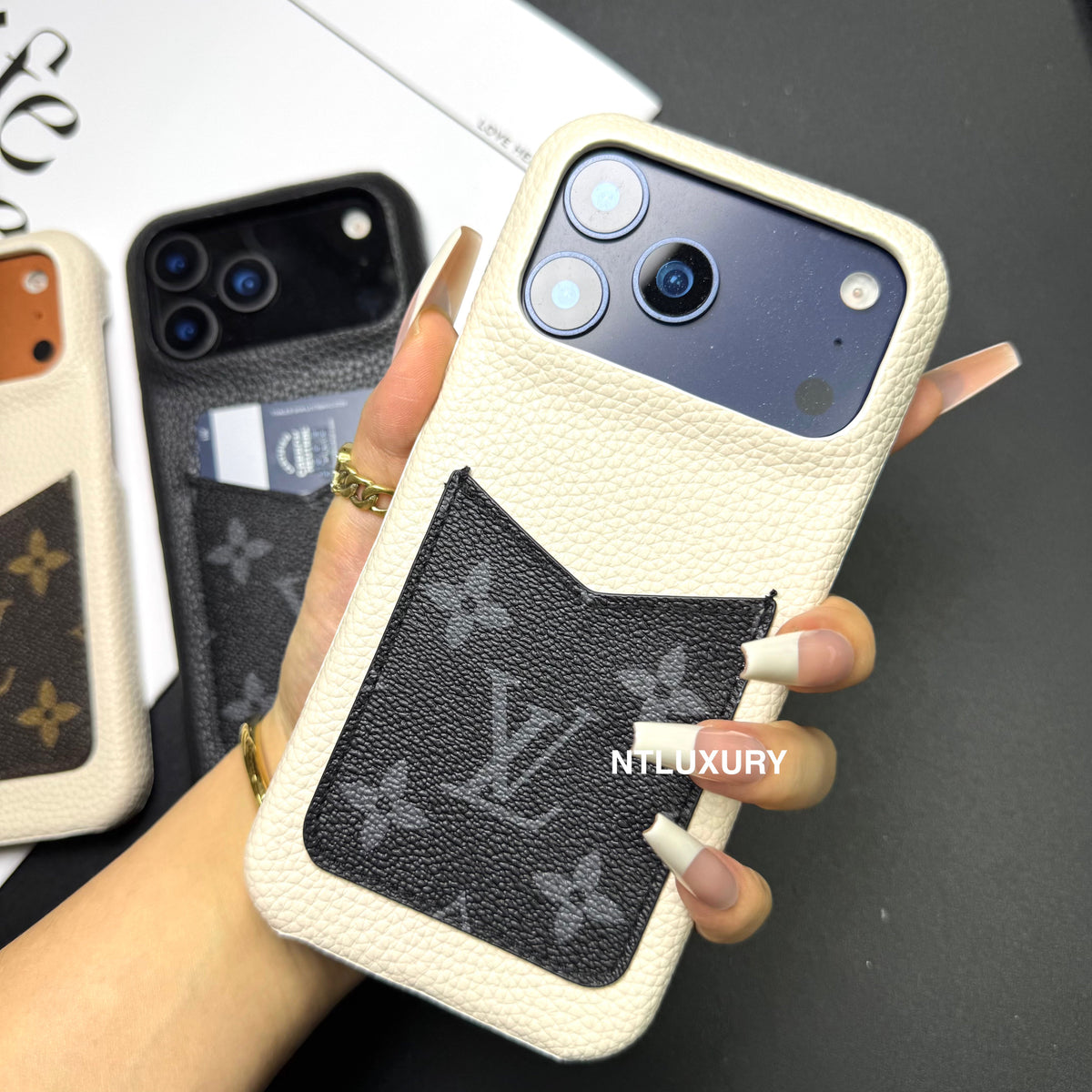 Chic Girl Floral Phone Case With Card Pocket