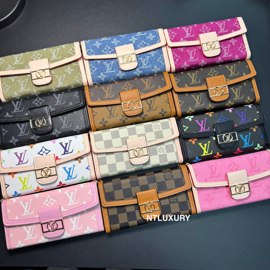 Dophine Girl Wallet Design Phone Case with Scarf Chain (12 Colors)