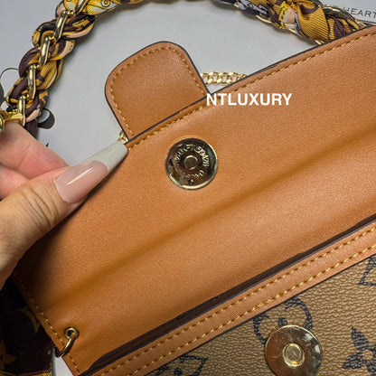 Funda para teléfono con diseño de cartera de chica Dophine y cadena de bufanda (12 colores)