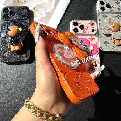 Orange Juice Denim Love Handyhülle mit Magsafe Halter (Wood Doll)