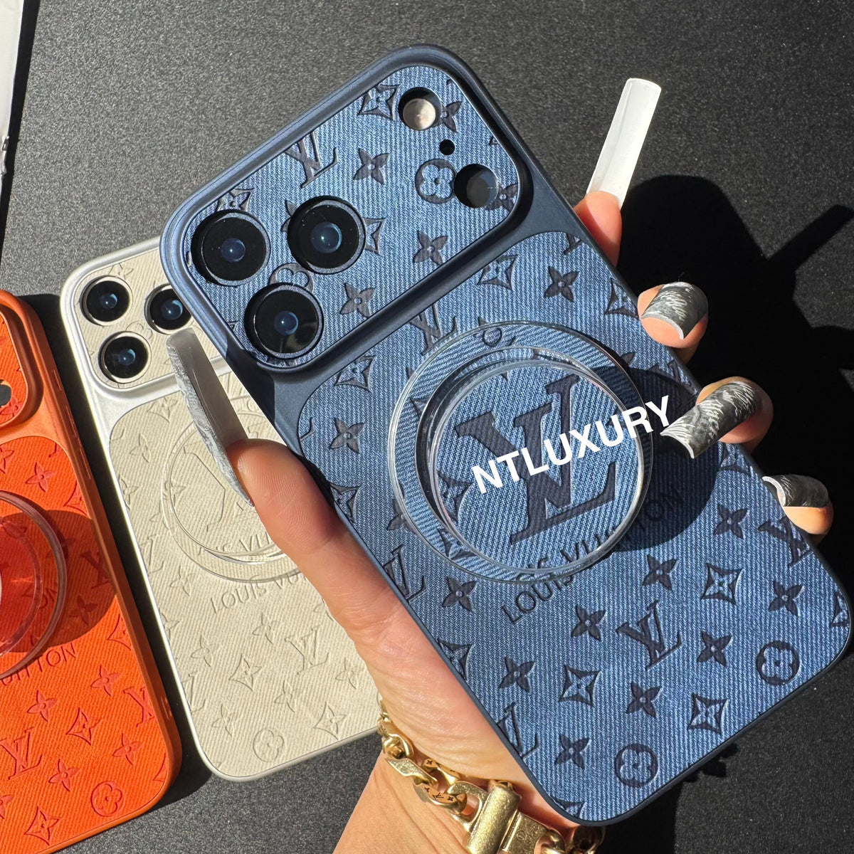 Orange Juice Denim Love Handyhülle mit Magsafe Halterung