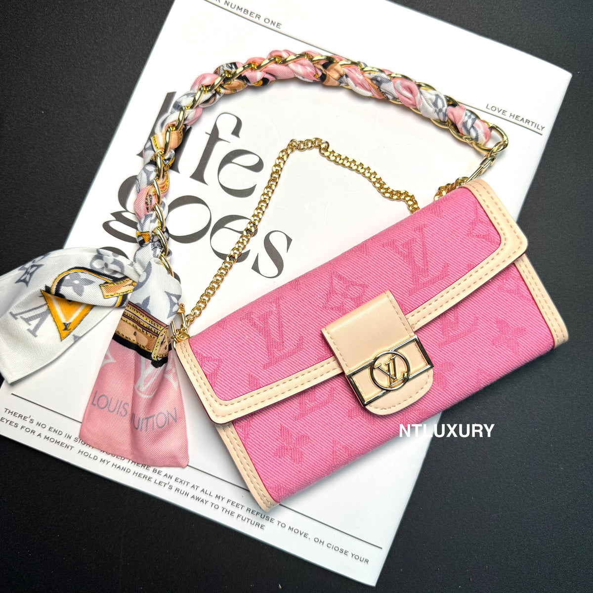 Dophine Girl Wallet Design Phone Case with Scarf Chain (12 Colors)