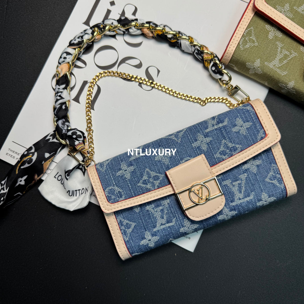 Dophine Girl Wallet Design Phone Case with Scarf Chain (12 Colors)