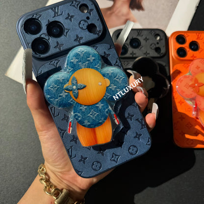Coque de téléphone en jean Orange Juice avec support Magsafe (Poupée)