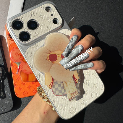 Coque de téléphone en jean Orange Juice avec support Magsafe (Poupée)