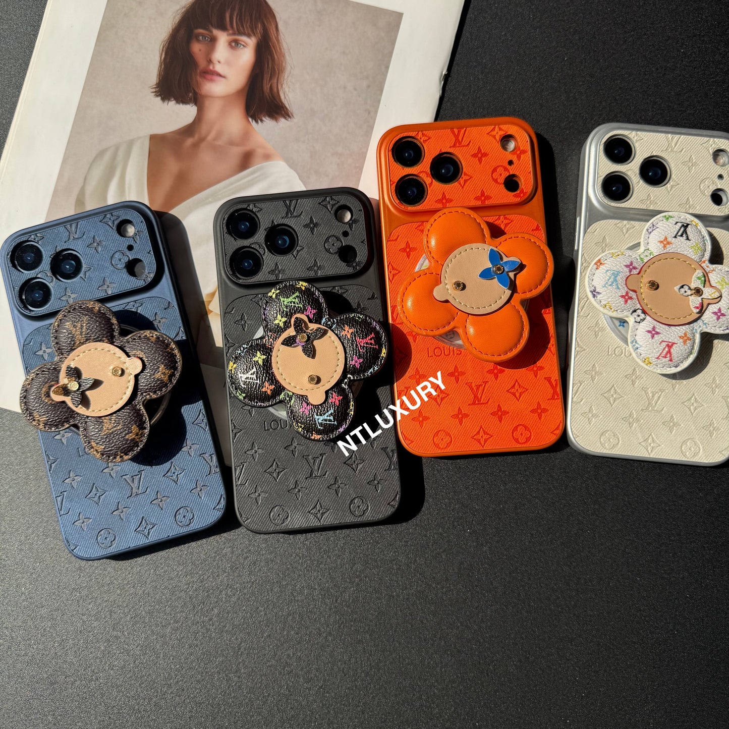 Orange Juice Denim Love Handyhülle mit Magsafe Halter (Wood Doll)