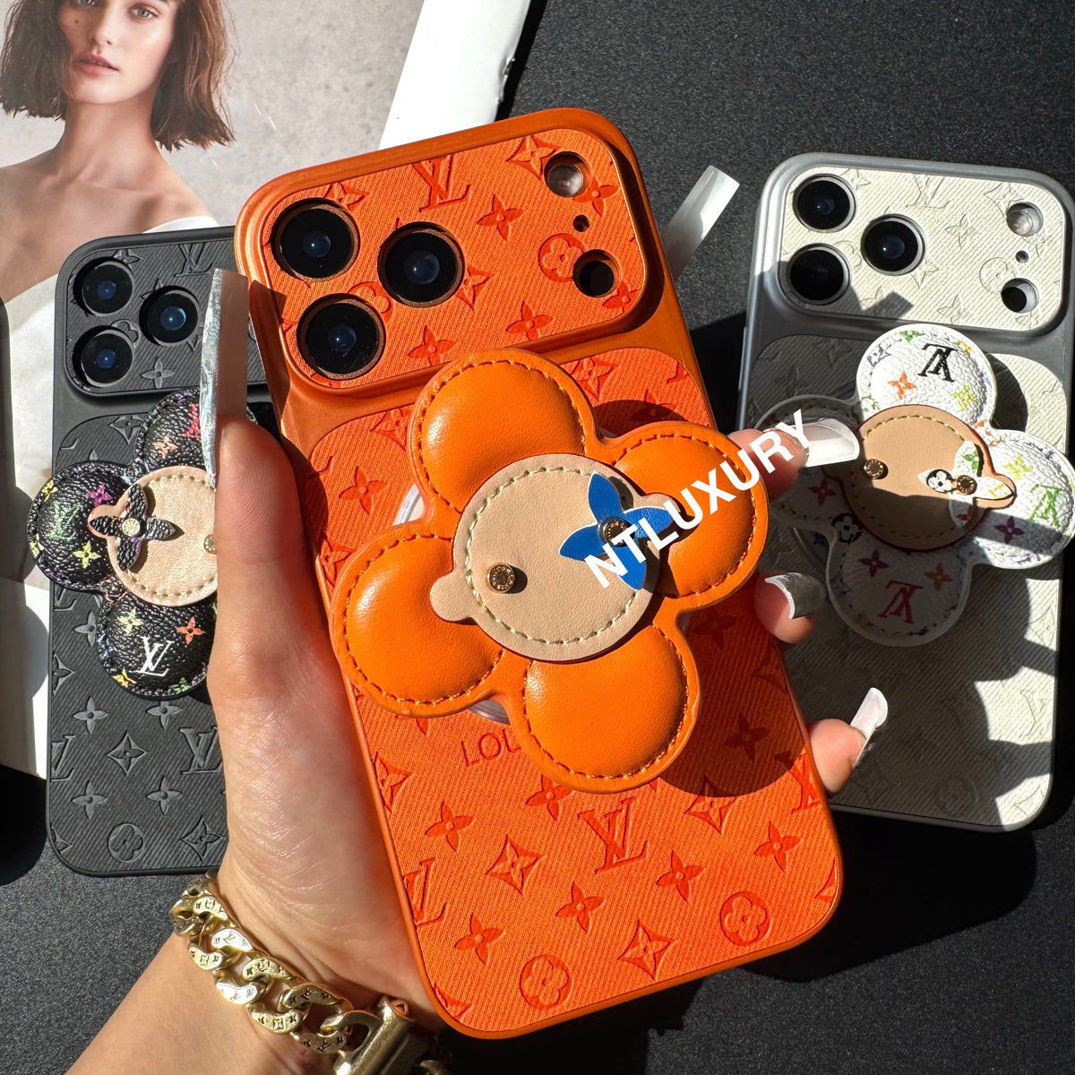 Orange Juice Denim Love Handyhülle mit Magsafe Halter (Wood Doll)