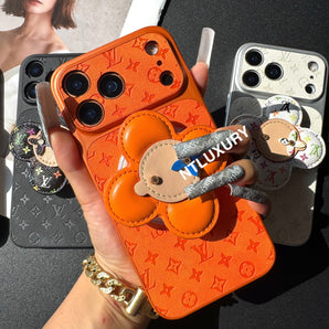 Orange Juice Denim Love Phone Case with Magsafe Holder (Wood Doll)