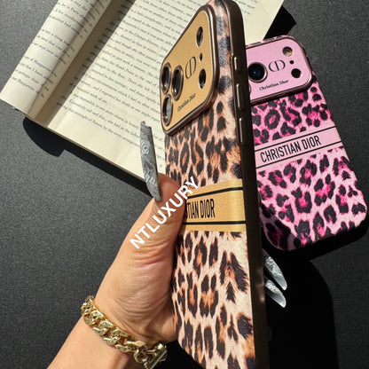 Coque de téléphone imprimé léopard avec motif cœur
