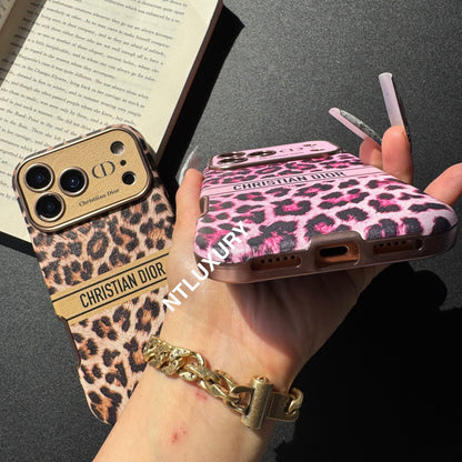 Coque de téléphone imprimé léopard avec motif cœur