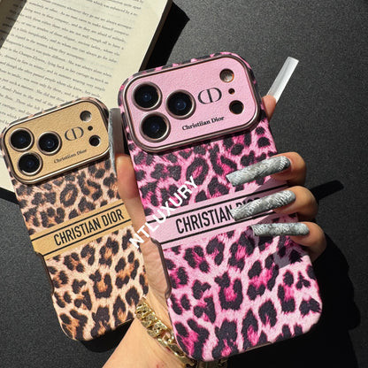 Coque de téléphone imprimé léopard avec motif cœur