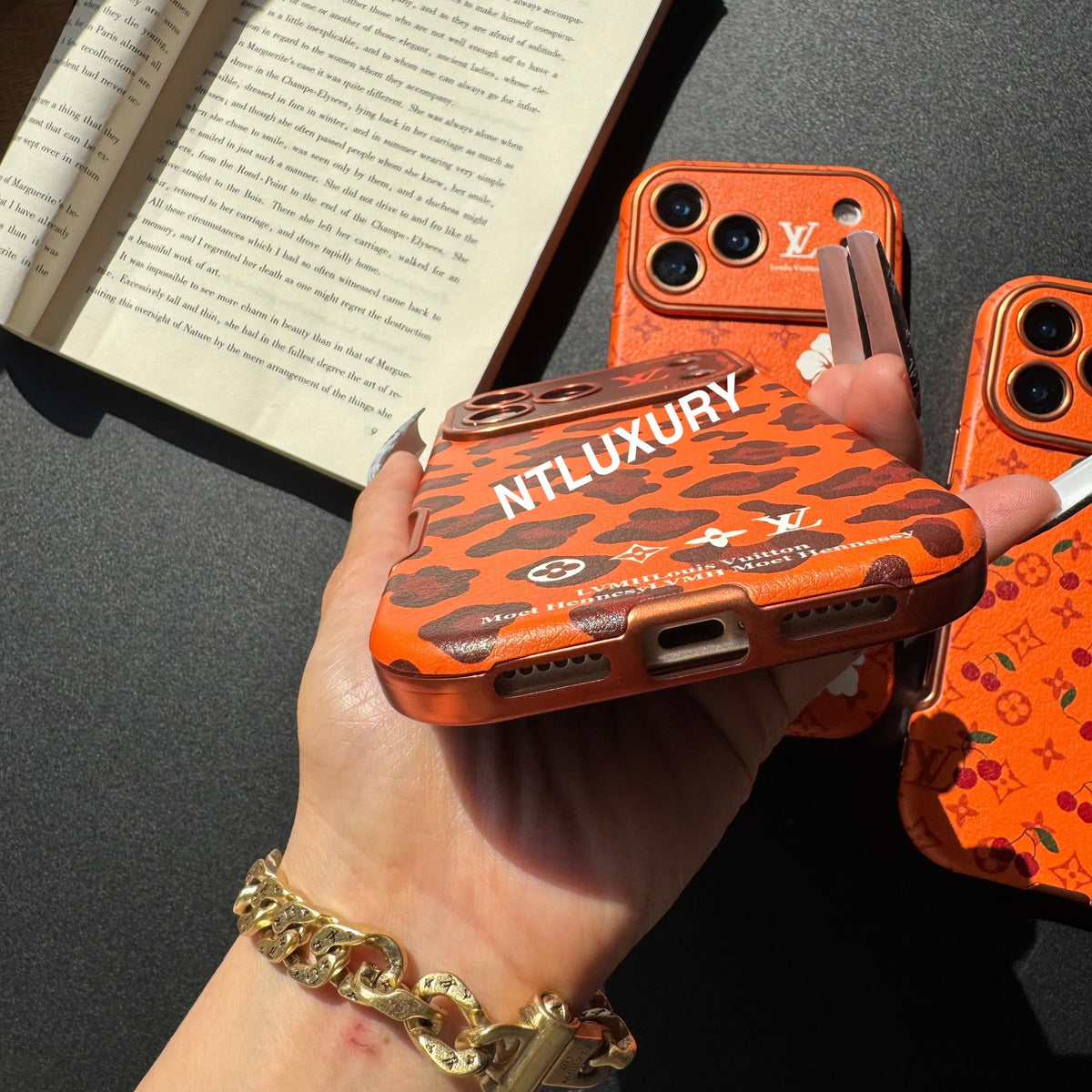 Coque de téléphone Orange Amour Design Unique