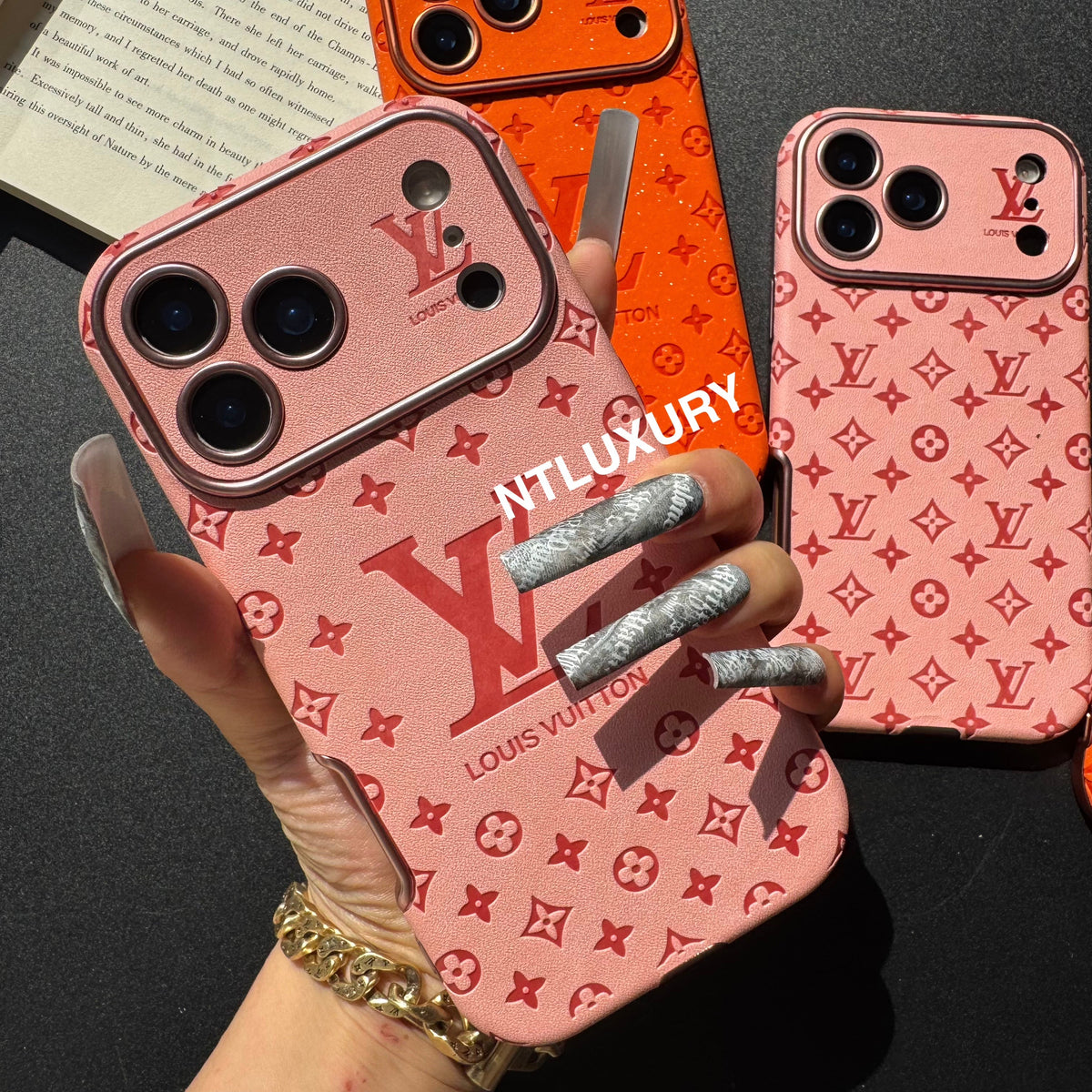 Coque de téléphone Amour Paillettes Oranges