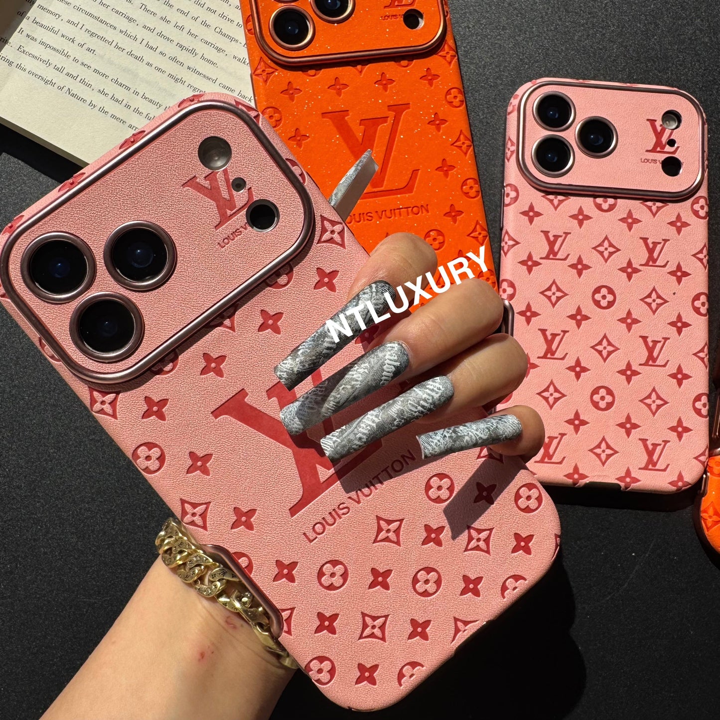 Orange Glitzer Design Liebe Handyhülle