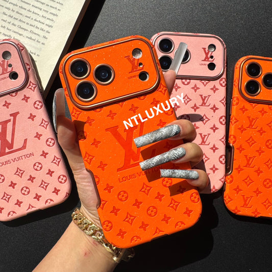 Orange Glitzer Design Liebe Handyhülle