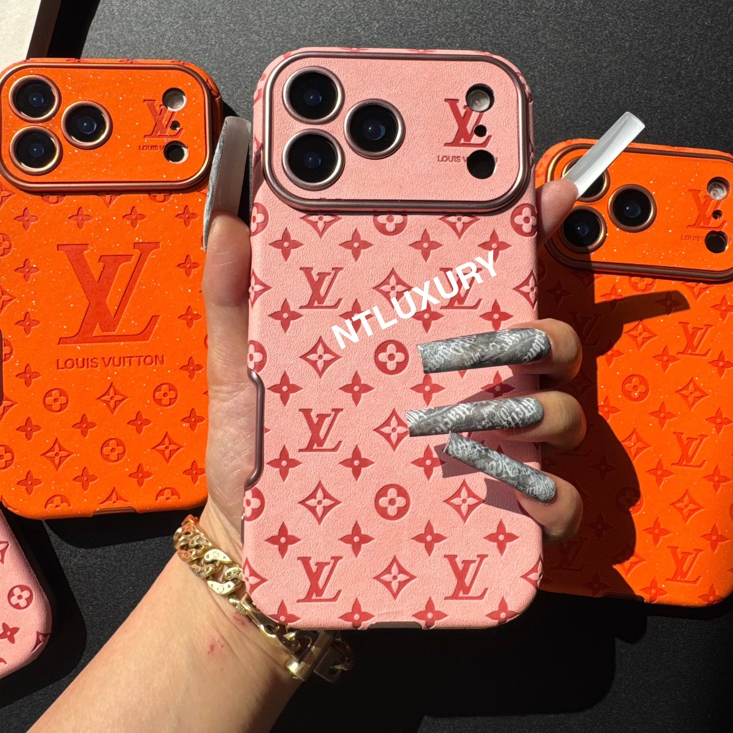 Orange Glitzer Design Liebe Handyhülle