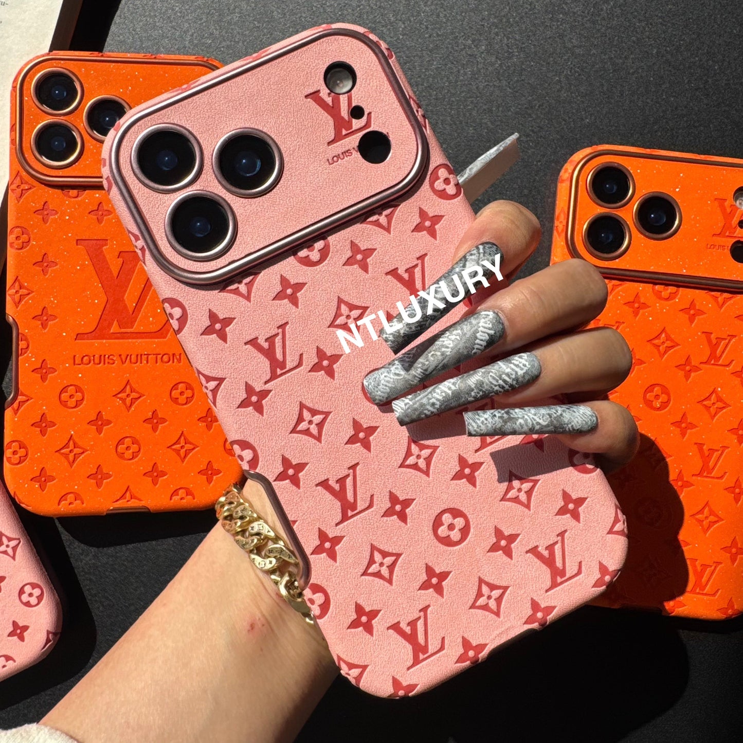Orange Glitzer Design Liebe Handyhülle
