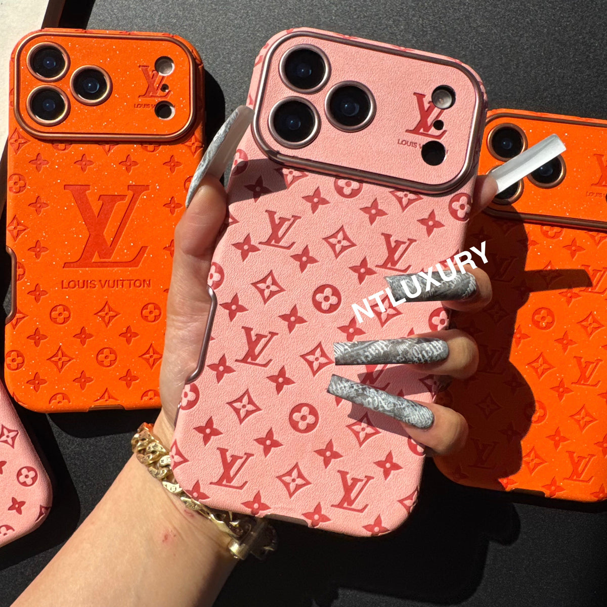 Coque de téléphone Amour Paillettes Oranges