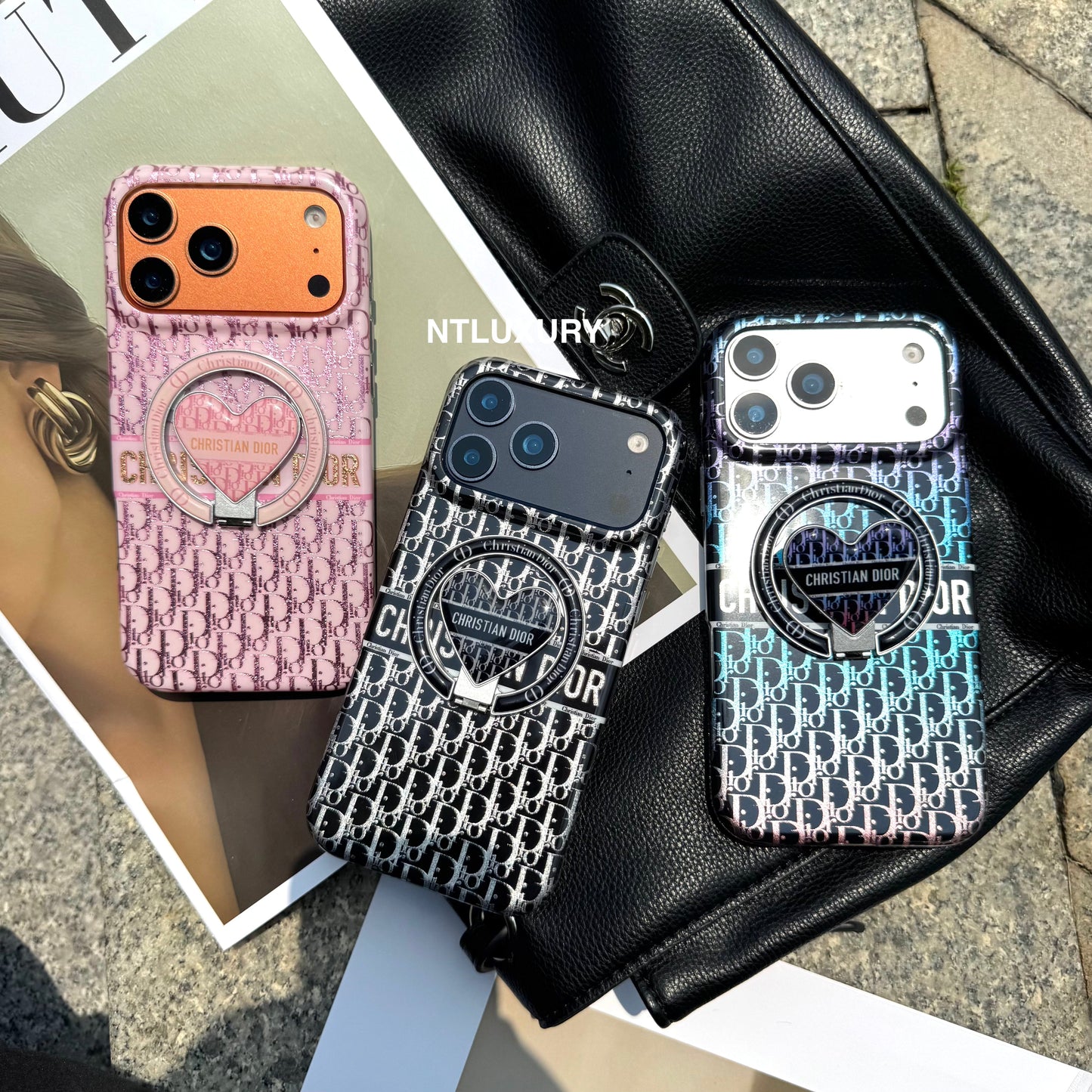 Chameleon Dove Design Magsafe Case with Heart Holder