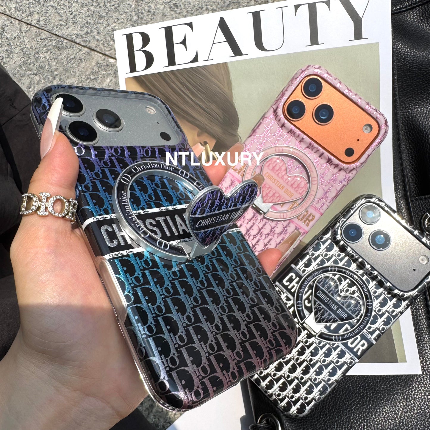Chameleon Dove Design Magsafe Case with Heart Holder