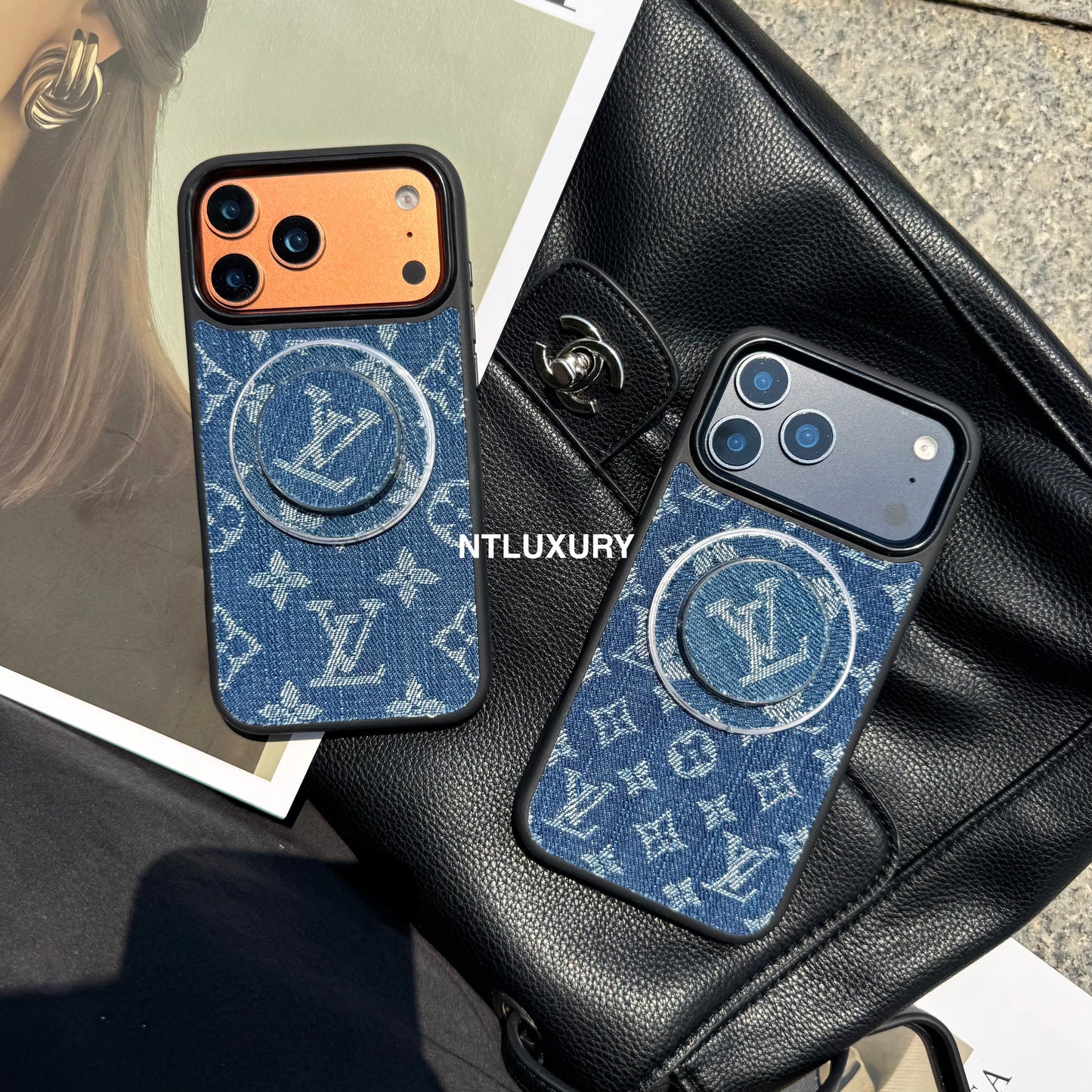 Denim Love Girl Magsafe Phone Case With Magsafe Holder