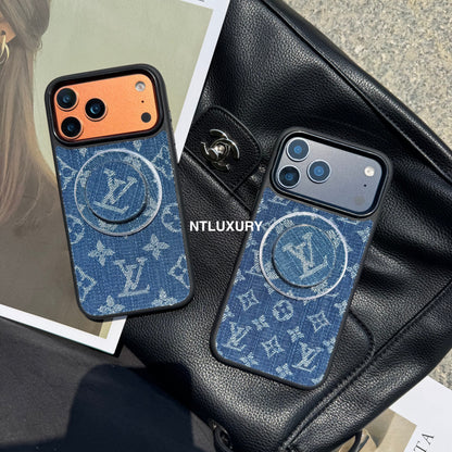 Capa para Telemóvel Magsafe Denim Love Girl Com Suporte Magsafe