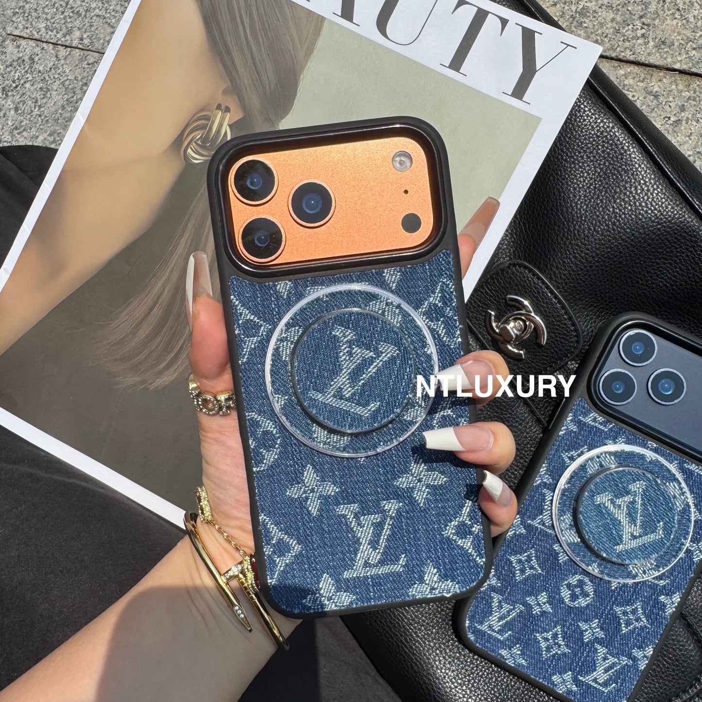 Denim Love Girl Magsafe Phone Case With Magsafe Holder