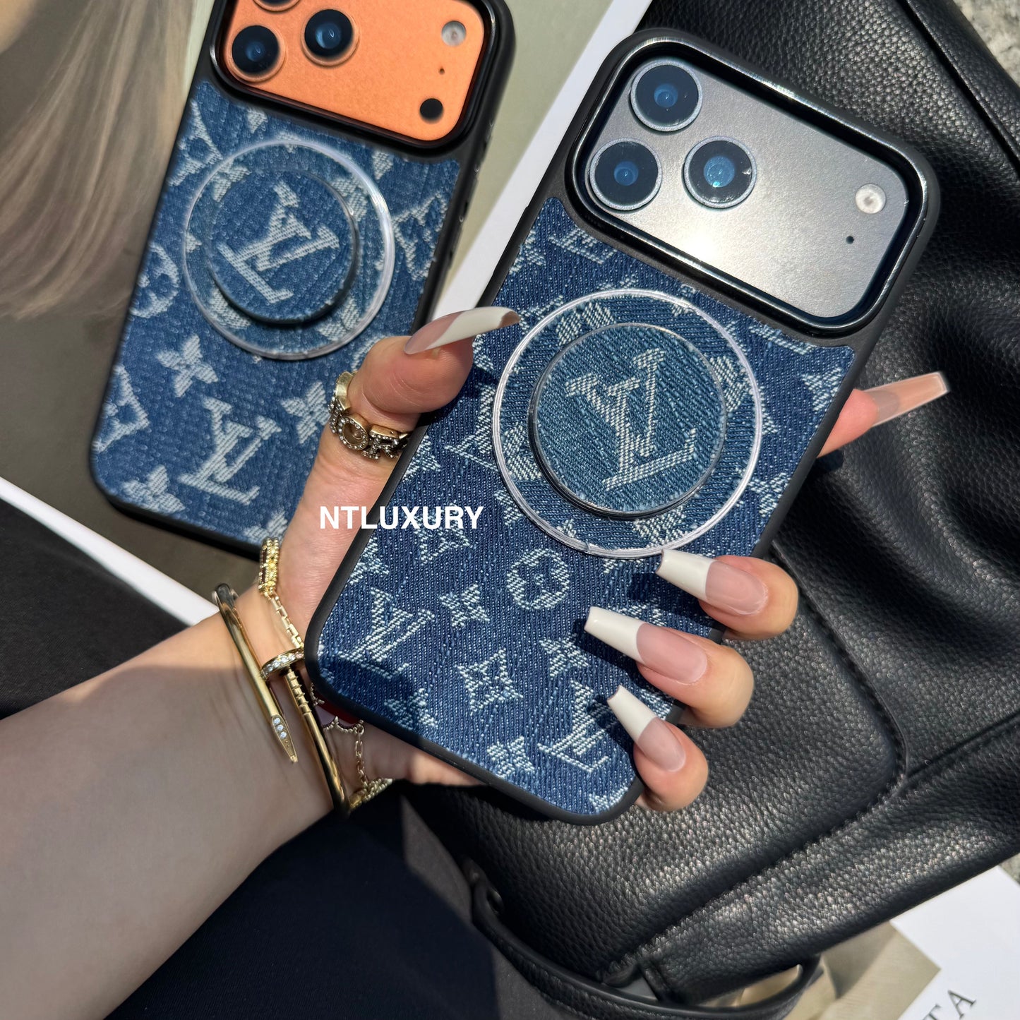 Denim Love Girl Magsafe Phone Case With Magsafe Holder