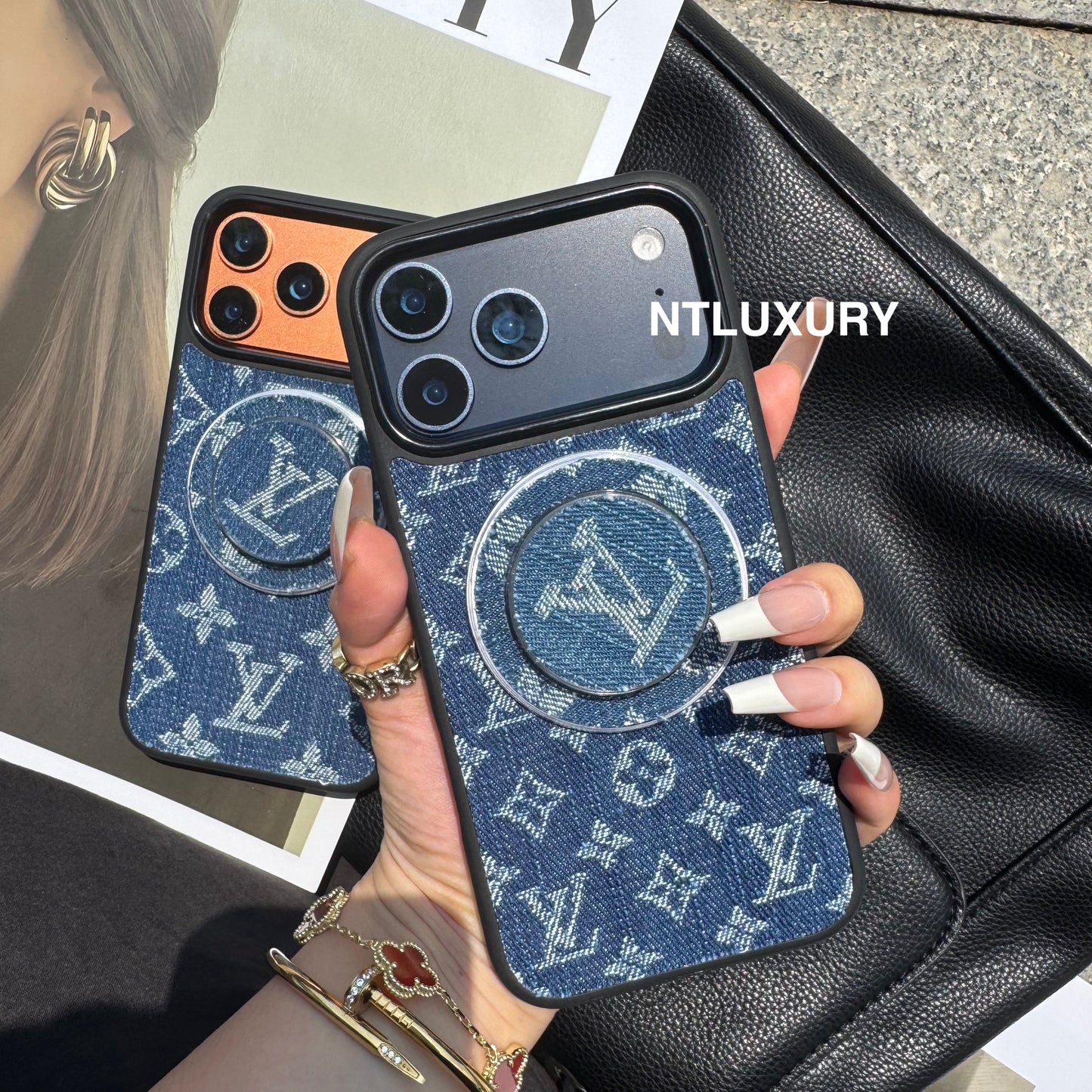 Denim Love Girl Magsafe Phone Case With Magsafe Holder