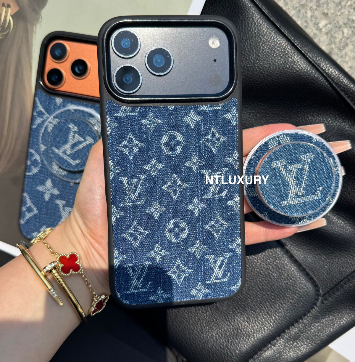 Capa para Telemóvel Magsafe Denim Love Girl Com Suporte Magsafe