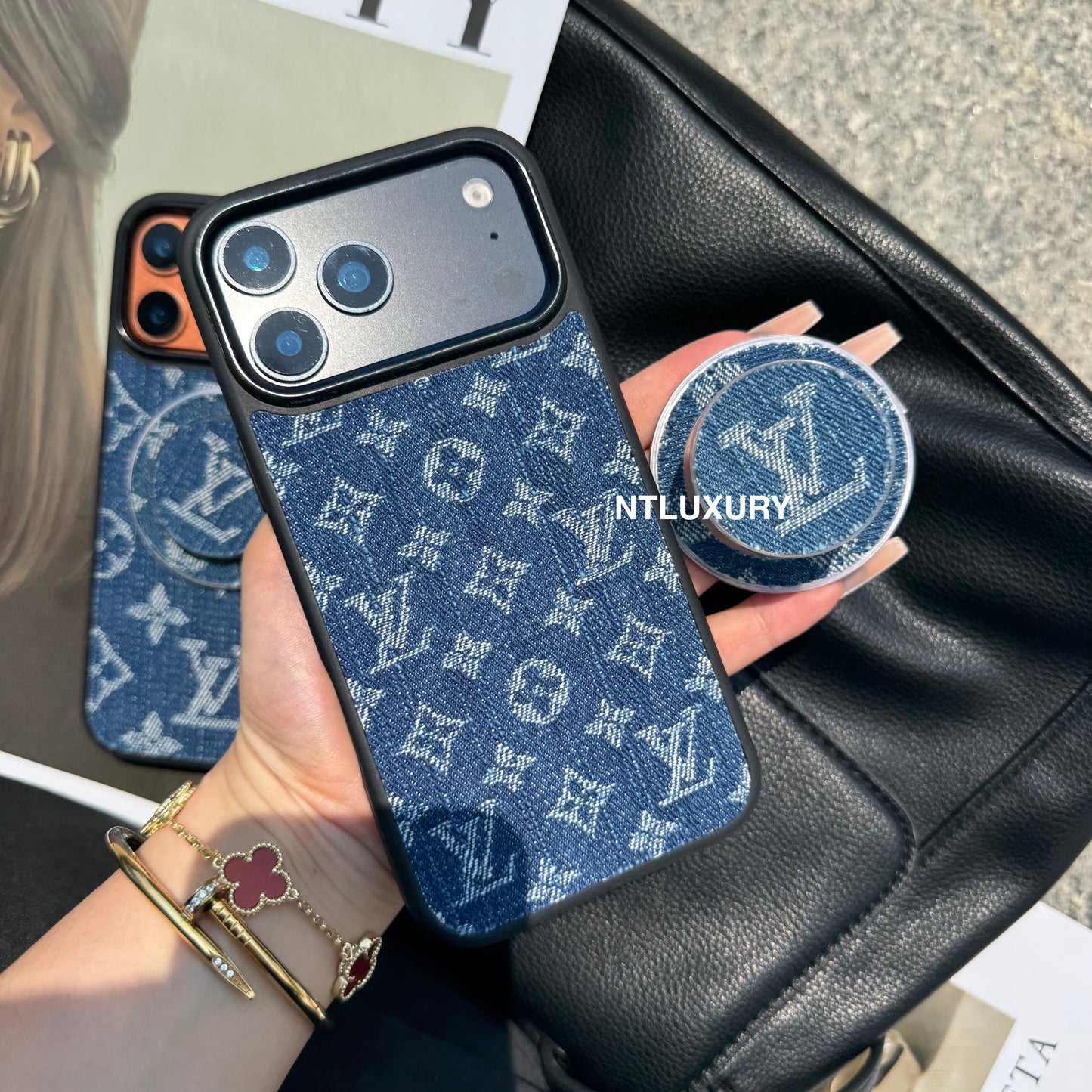 Denim Love Girl Magsafe Phone Case With Magsafe Holder