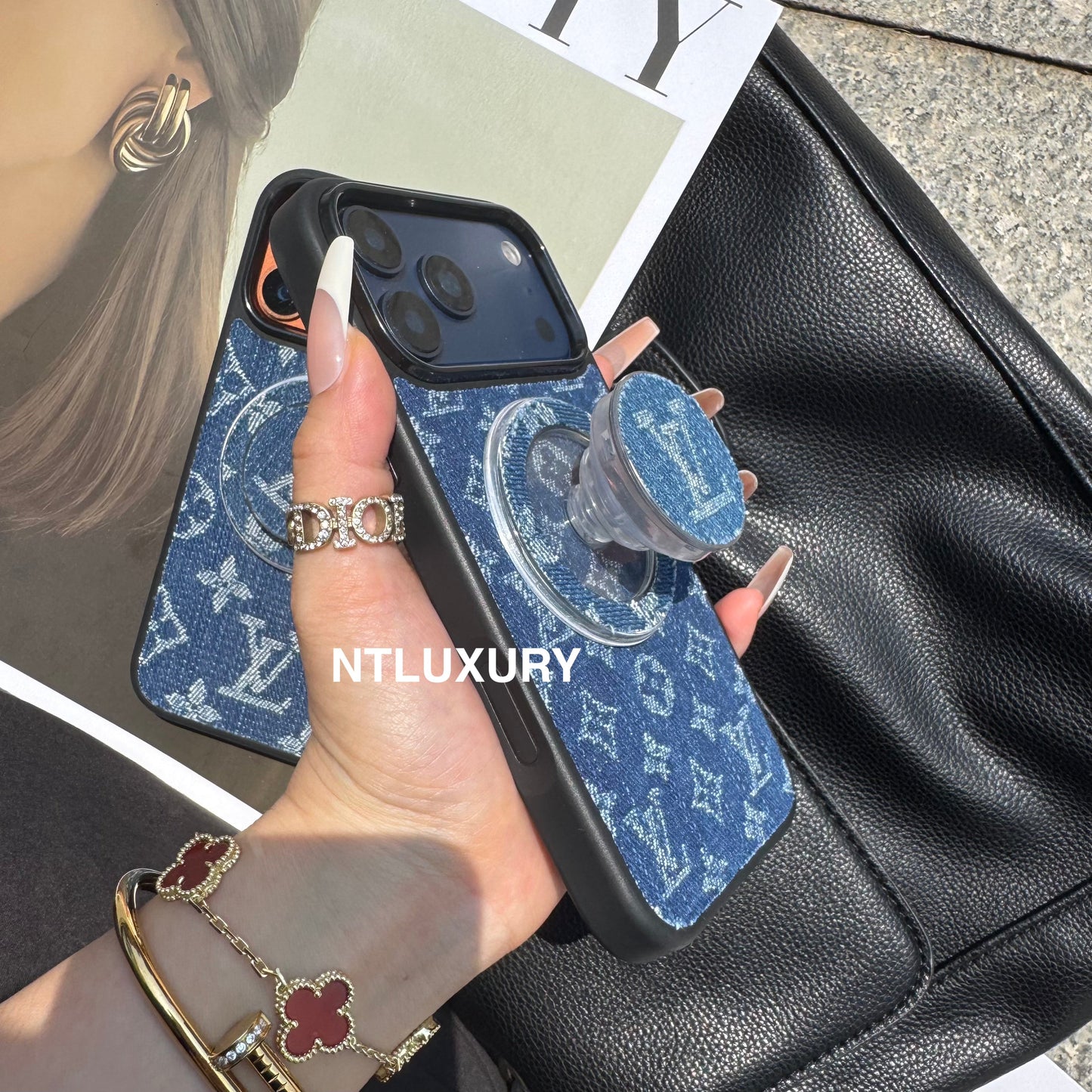 Denim Love Girl Magsafe Phone Case With Magsafe Holder