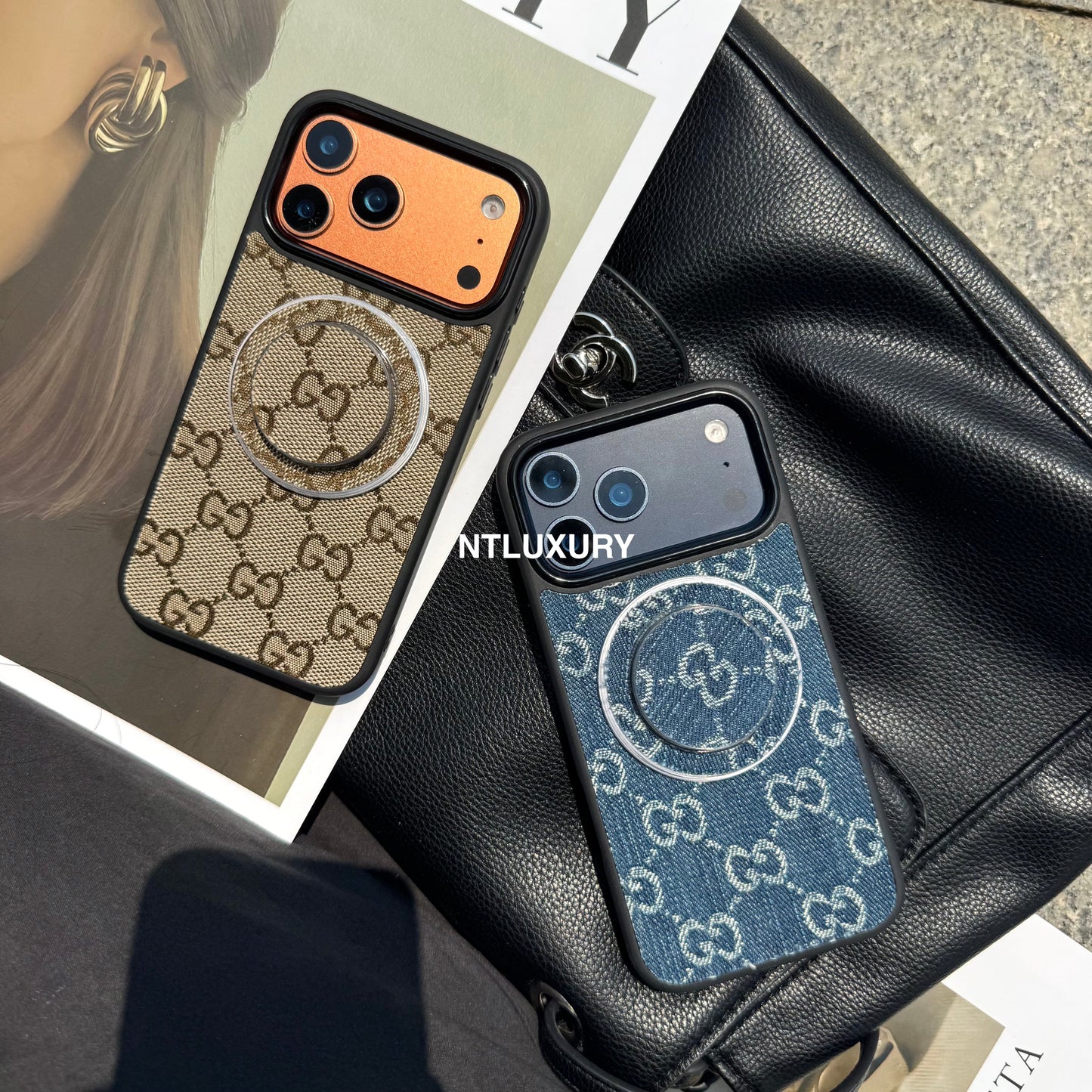 Denim Good Girl Magsafe Phone Case With Magsafe Holder