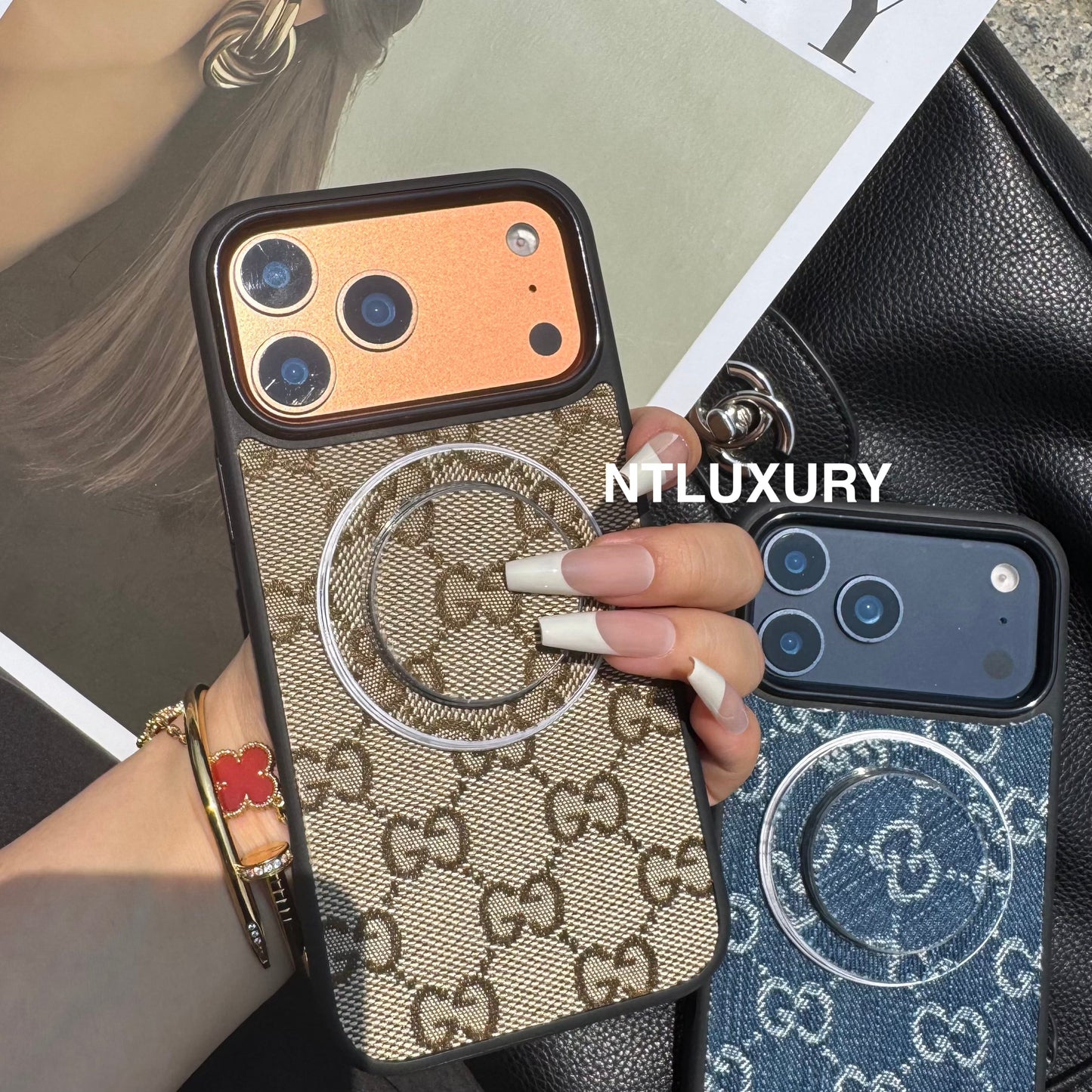 Denim Good Girl Magsafe Phone Case With Magsafe Holder