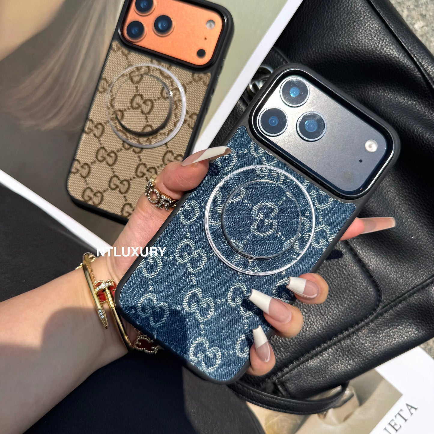 Denim Good Girl Magsafe Phone Case With Magsafe Holder