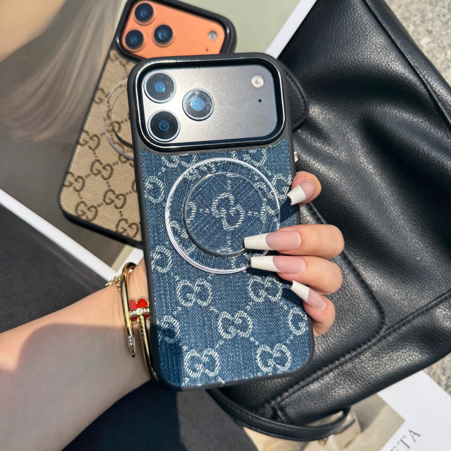 Denim Good Girl Magsafe Phone Case With Magsafe Holder