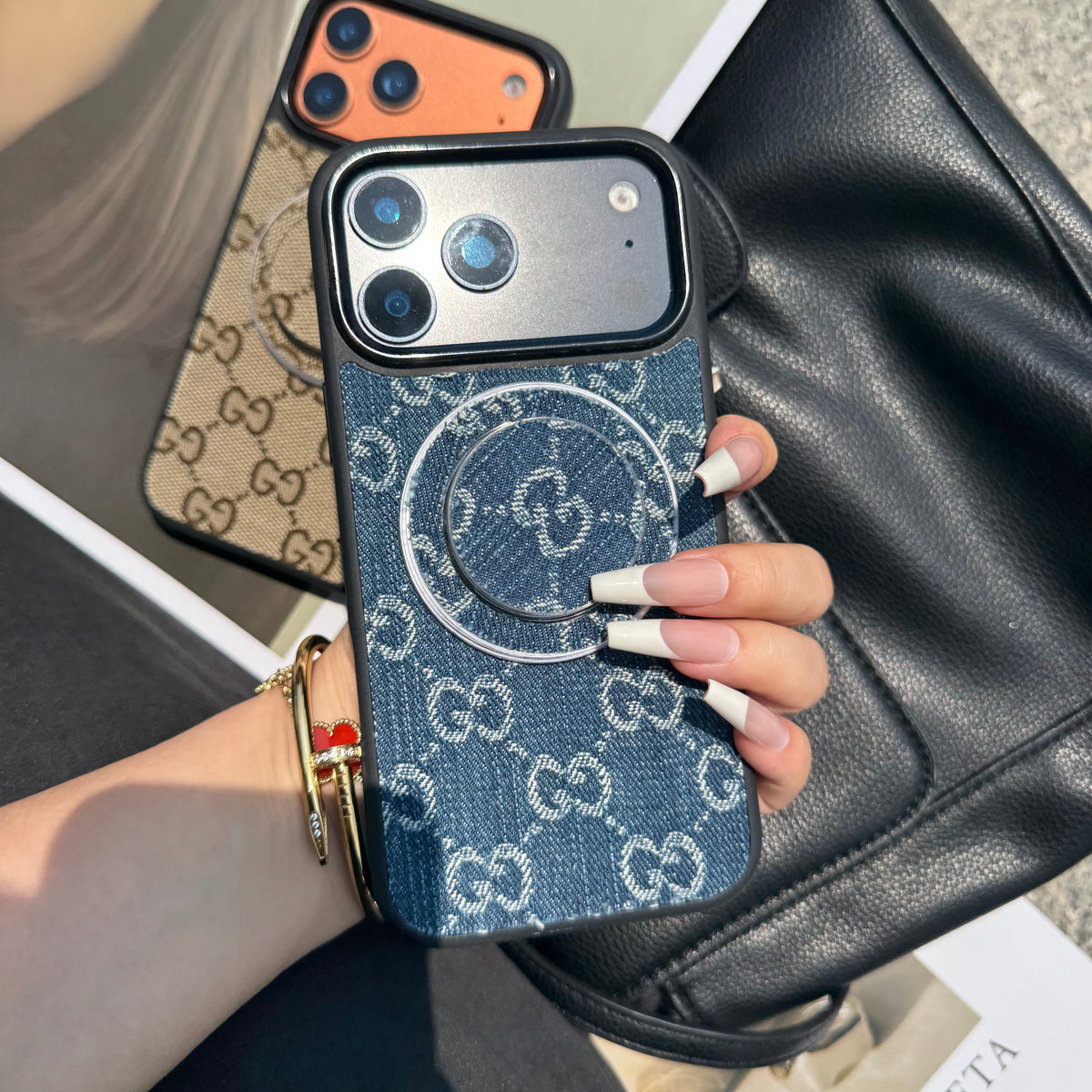 Denim Good Girl Magsafe Phone Case With Magsafe Holder