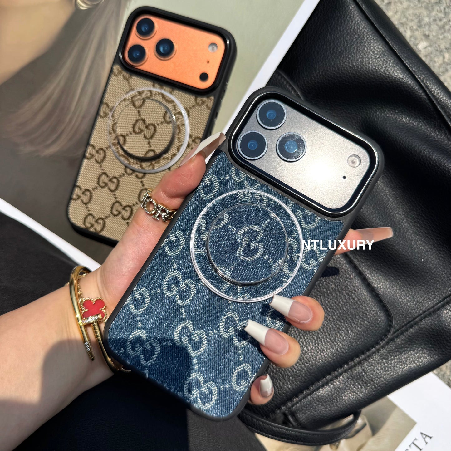 Denim Good Girl Magsafe Phone Case With Magsafe Holder