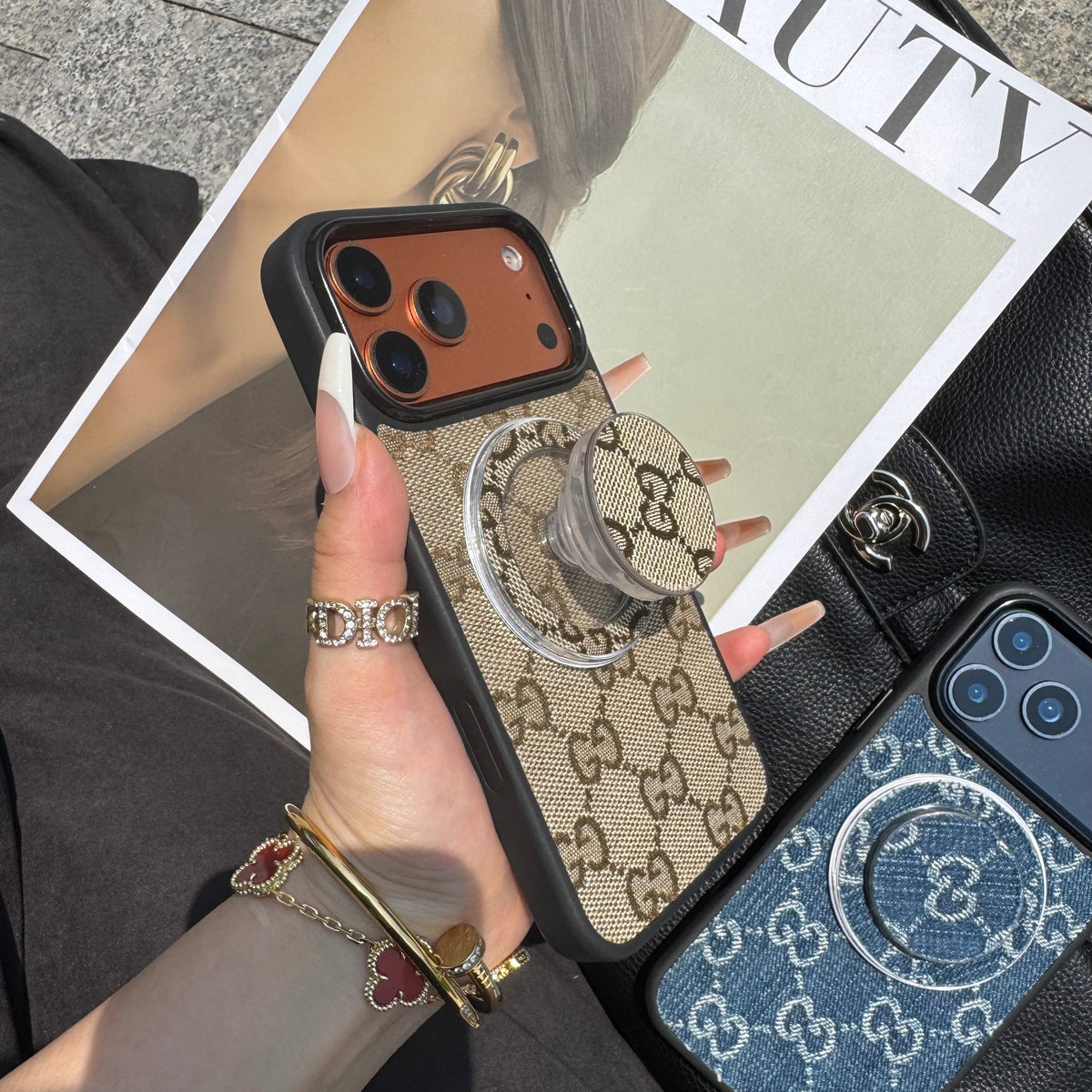 Denim Good Girl Magsafe Phone Case With Magsafe Holder